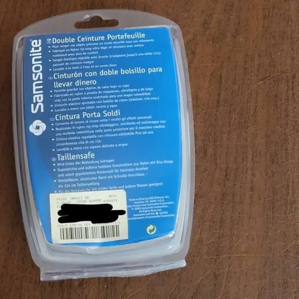Samsonite Double Pocket money Belt Adjustable Ivory New